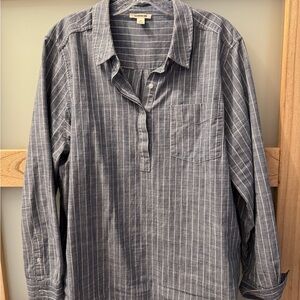 Blue and white pinstriped Button Down Shirt
